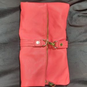 Steve Madden salmon colored clutch/ crossbody